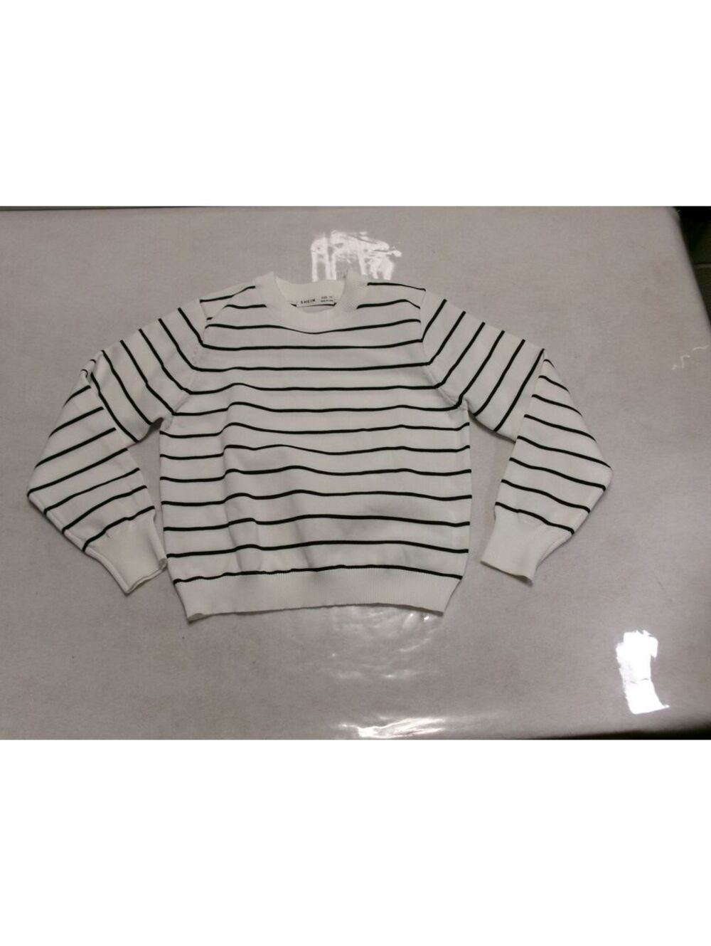 SHEIN Kids Striped Sweater White Black Size 7Y